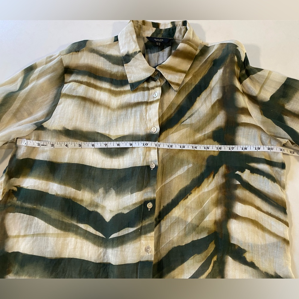 Massimo Dutti Button Down Shirt in Multi Green - Picture 6 of 9